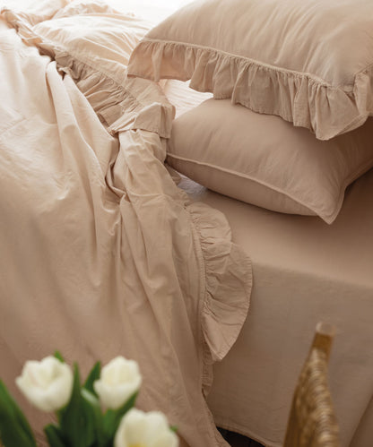 Stonewashed Exclusive 100% Soft Cotton Ruffled Duvet Pristine