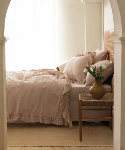 Exclusive Pristine Ruffled 100% Soft Cotton Pillowcases Pair - Stonewashed | Limasso