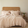 Stonewashed Exclusive 100% Soft Cotton Ruffled Duvet Cover Set Pristine