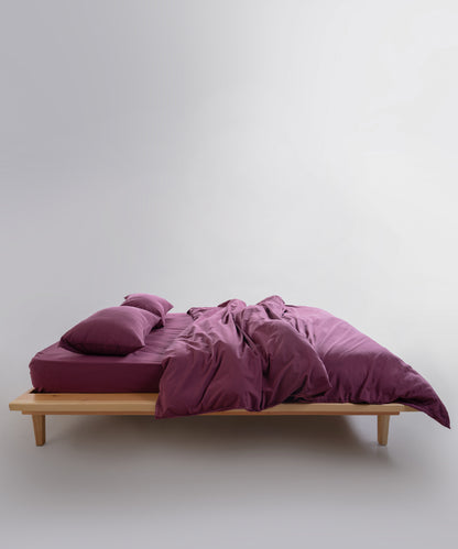 Stonewashed Ephesus 100% Soft Cotton Duvet Cover Set Raspberry
