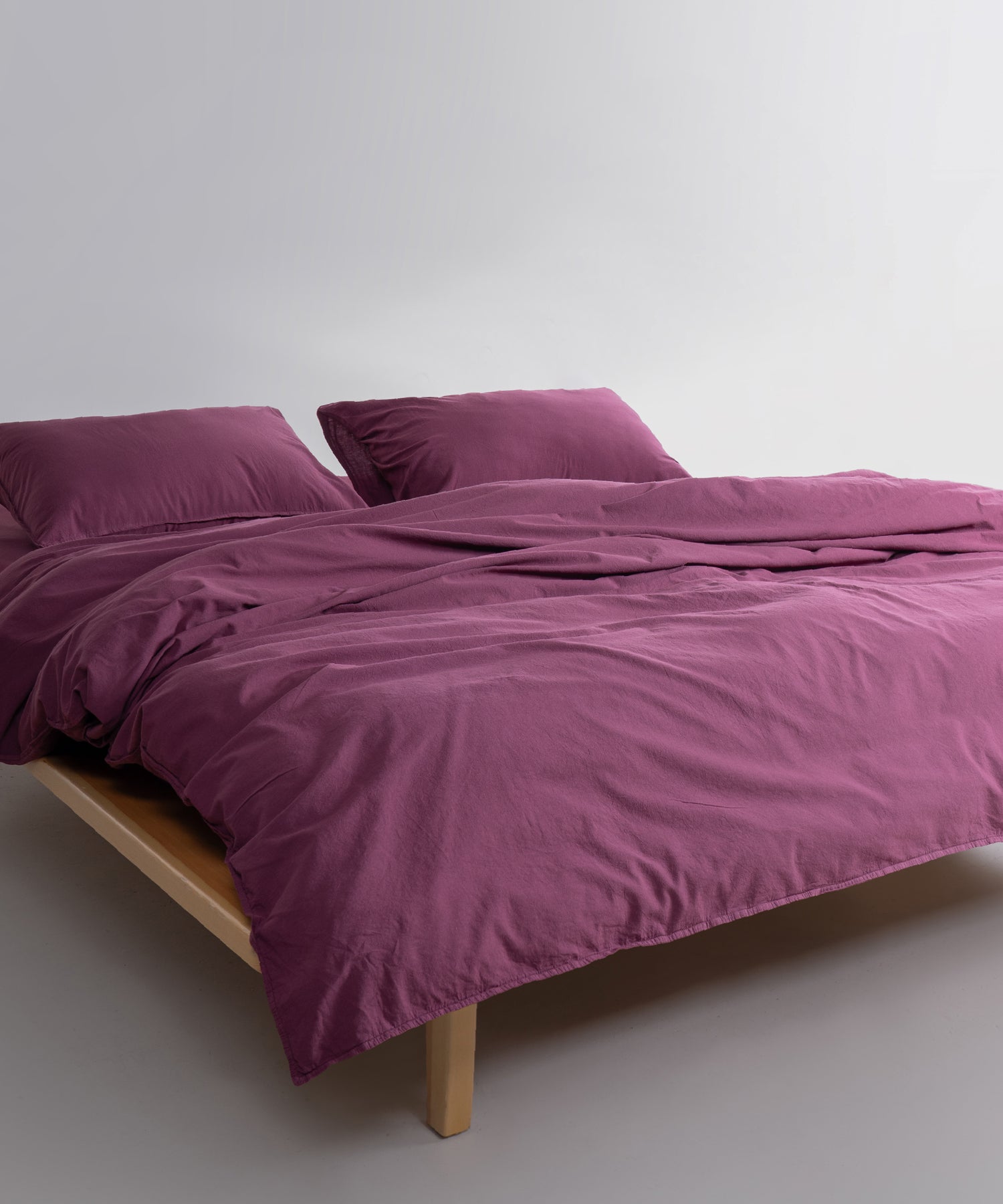 Stonewashed Ephesus 100% Soft Cotton Duvet Cover Raspberry