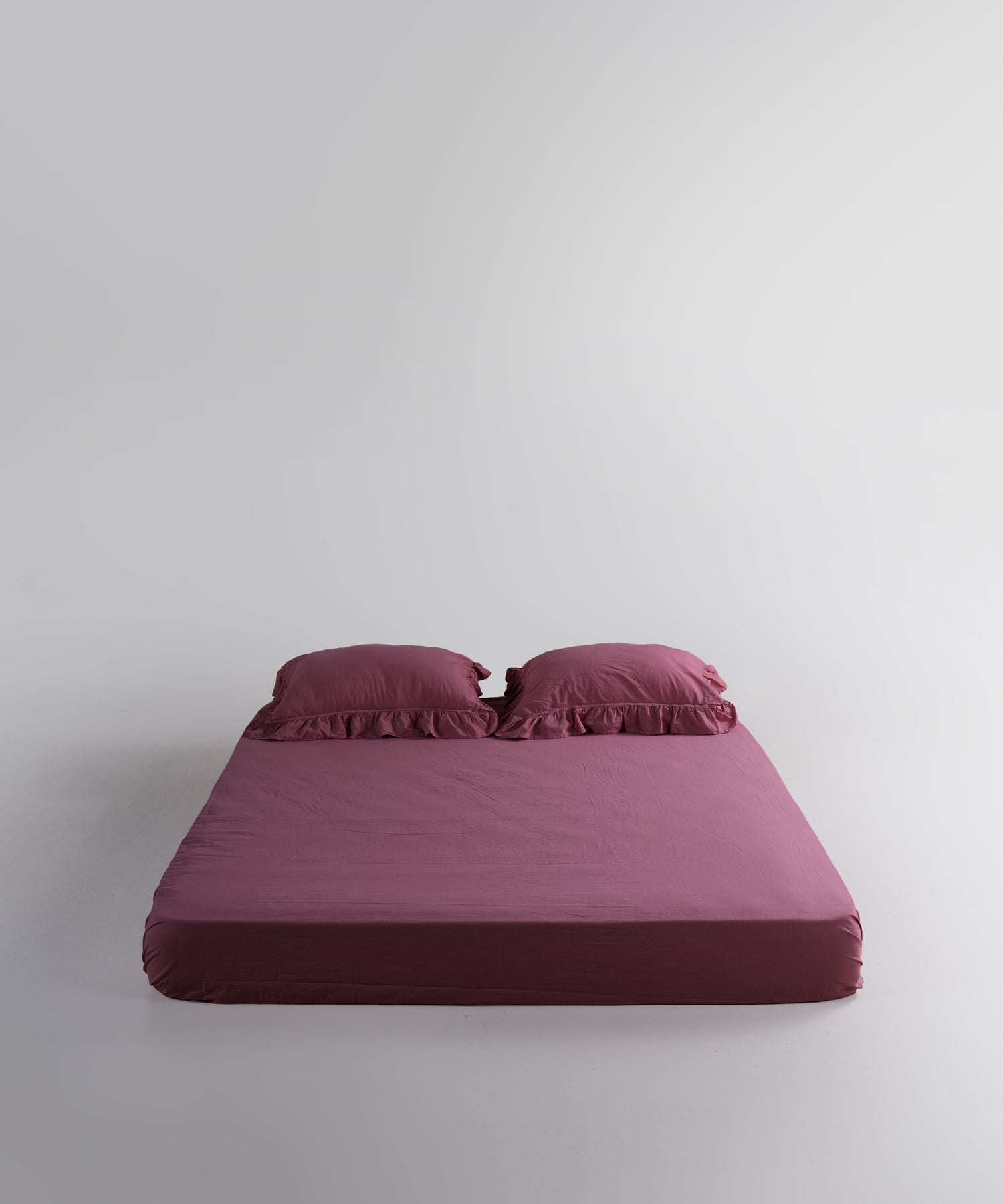 Stonewash 100% Soft Cotton Exclusive Fitted Sheet Set Raspberry
