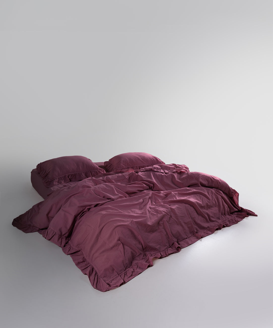 Stonewash Exclusive 100% Soft Cotton Duvet Cover Set Raspberry