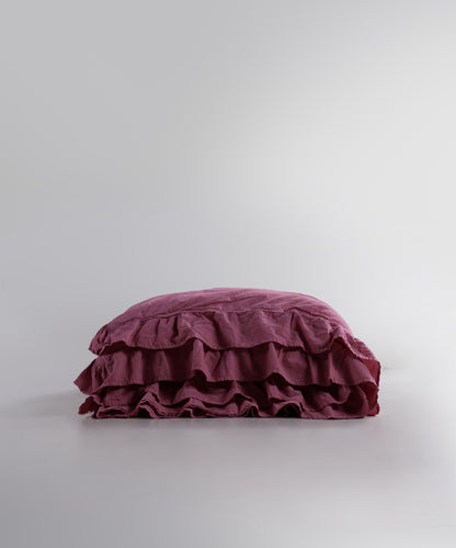 Stonewash 100% Soft Cotton Exclusive Fitted Sheet Set Raspberry