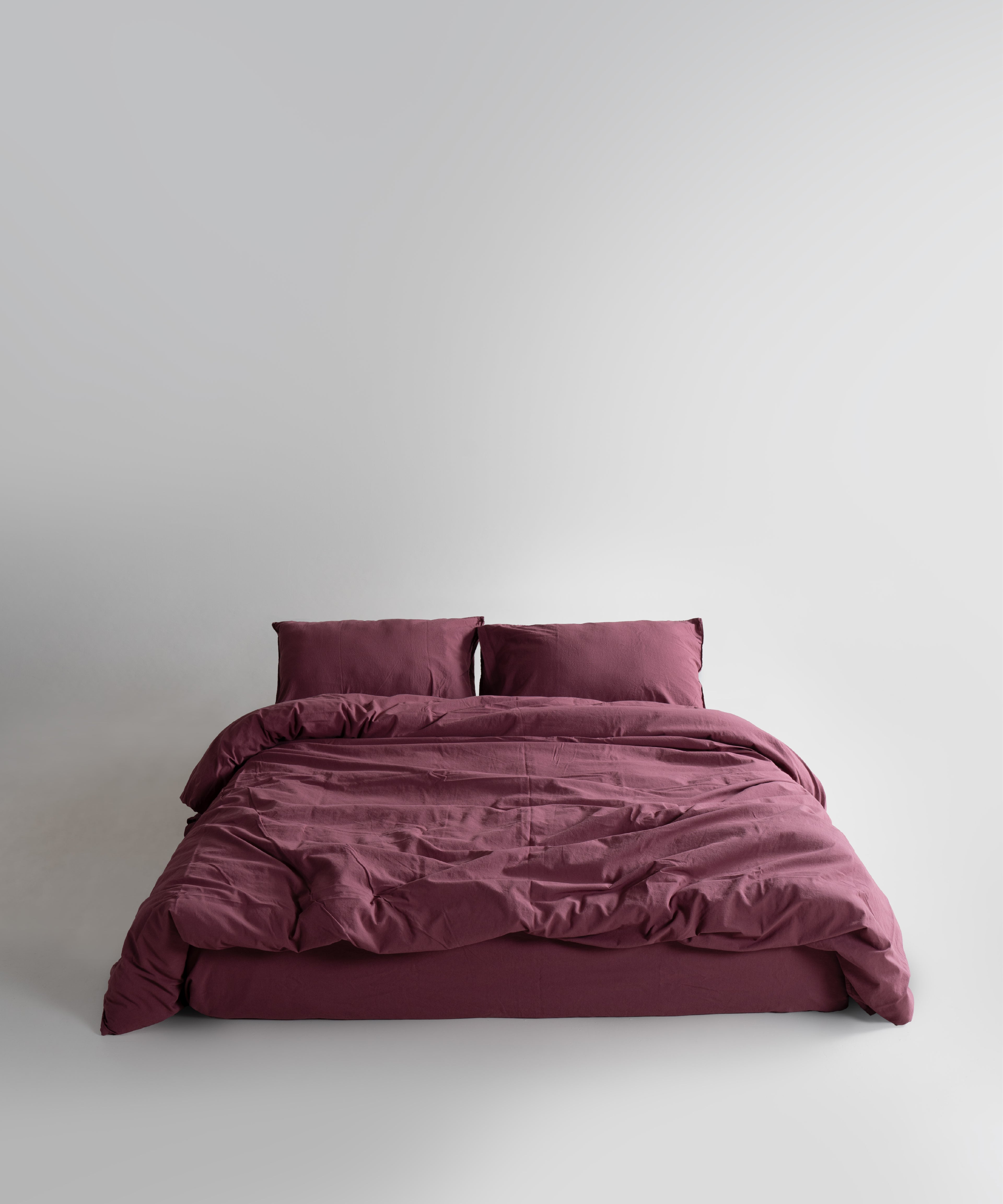 Stonewash 100% Soft Cotton Fitted Sheet Raspberry