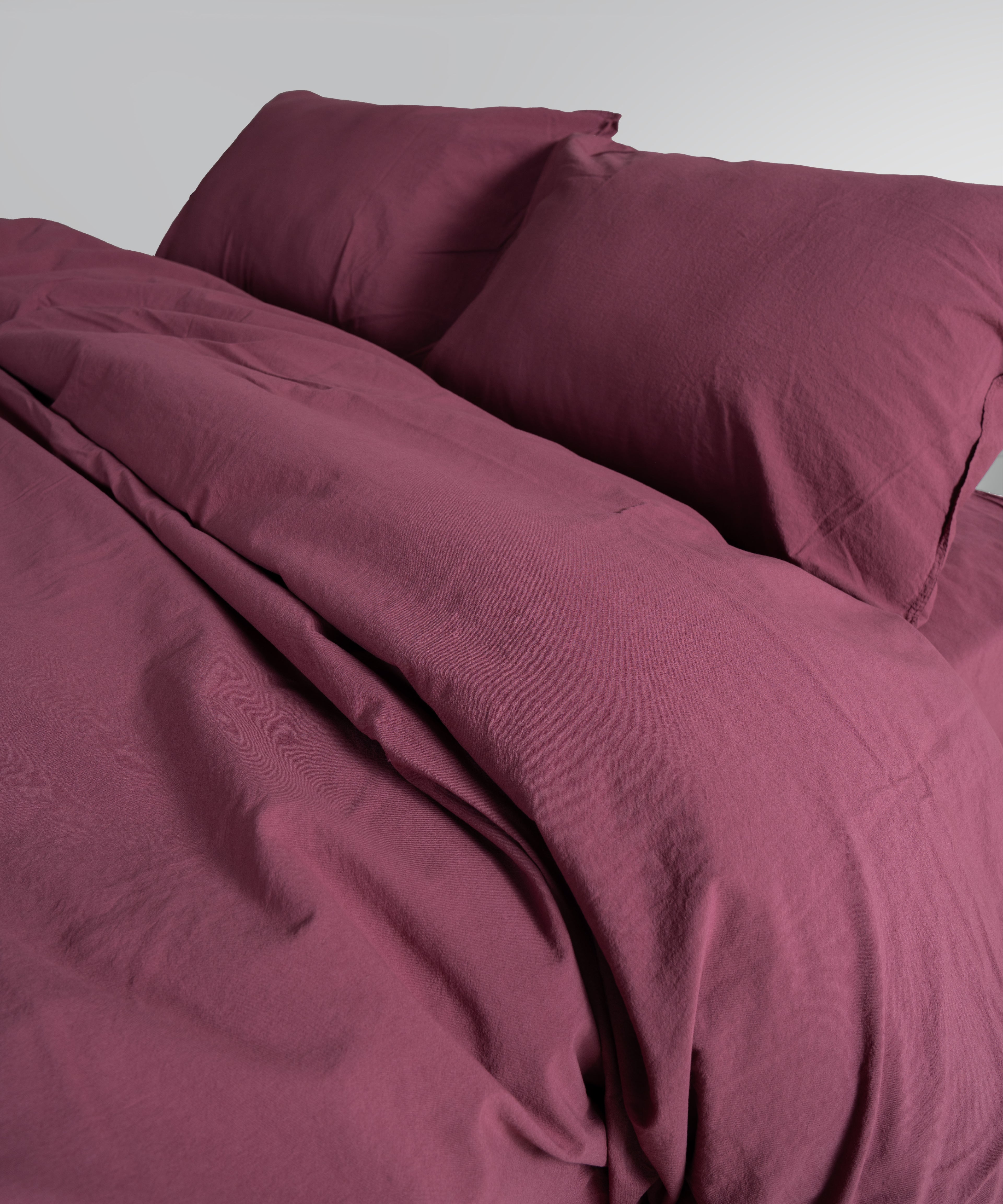 Stonewash Standart 100% Soft Cotton Pillowcase Raspberry