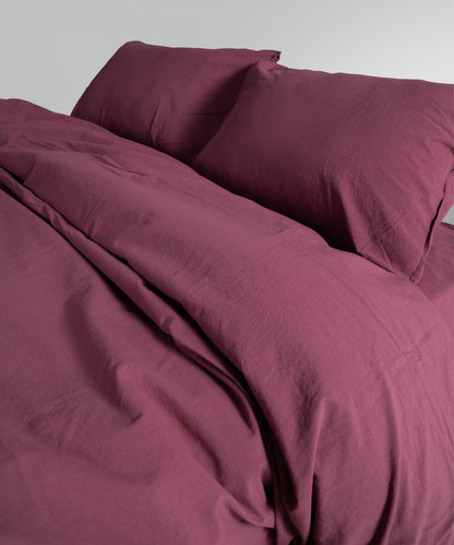 Stonewash Standart 100% Soft Cotton Pillowcase Raspberry