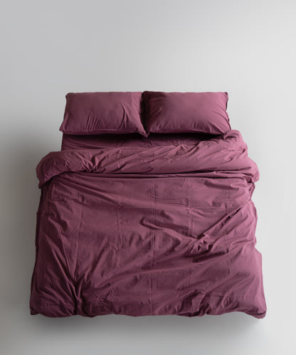 Stonewash 100% Soft Cotton Fitted Sheet Raspberry