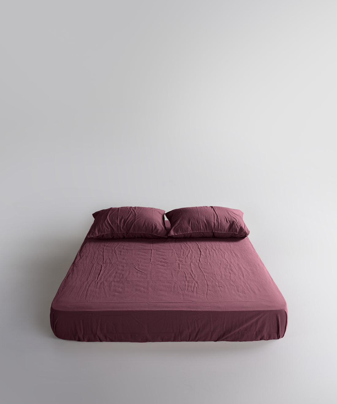 Stonewash 100% Soft Cotton Fitted Sheet Set Raspberry