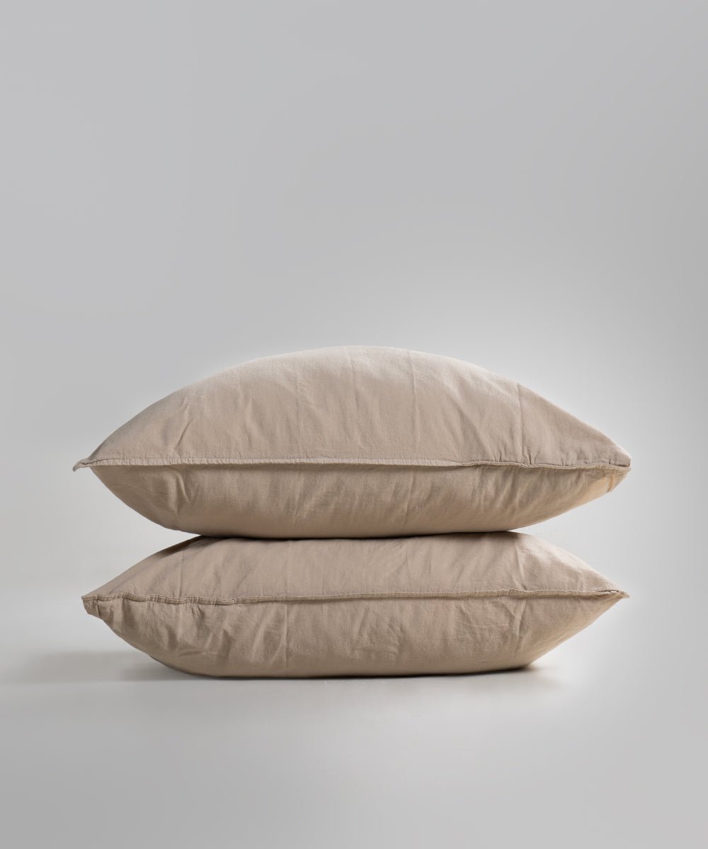 Stonewash 100% Soft Cotton Pillowcase Oxfordtan