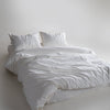 Stonewash 100% Soft Cotton Duvet Cover Set Snow White