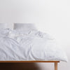Stonewashed Ephesus 100% Soft Cotton Duvet Cover Snow White