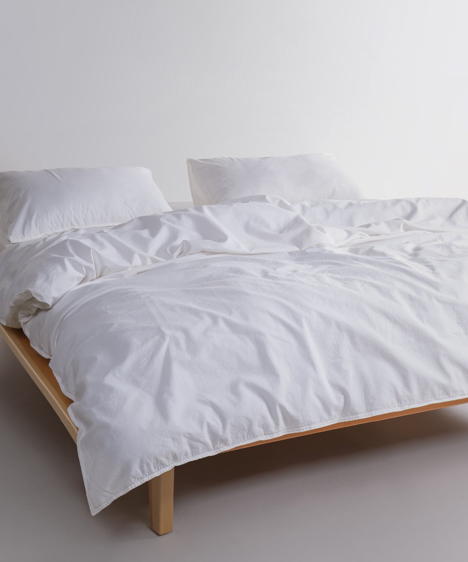 Stonewashed Ephesus 100% Soft Cotton Duvet Cover Snow White