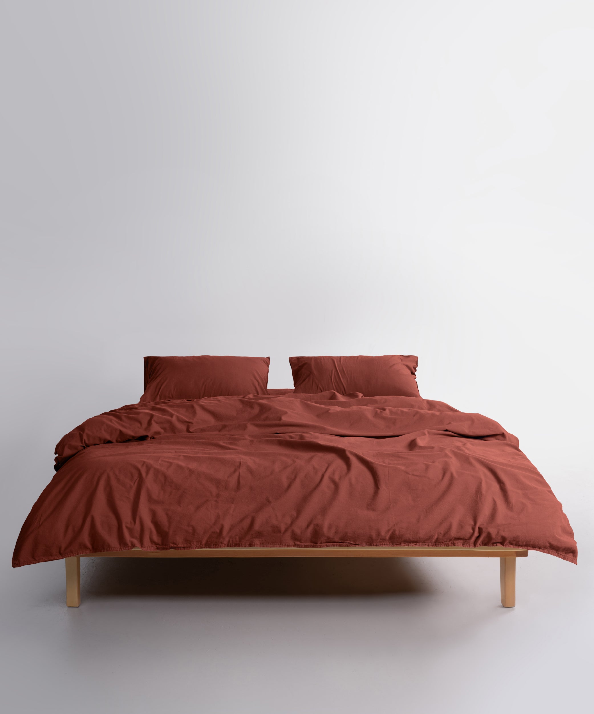 Stonewashed Ephesus 100% Soft Cotton Duvet Cover Set Cinnamon Stick