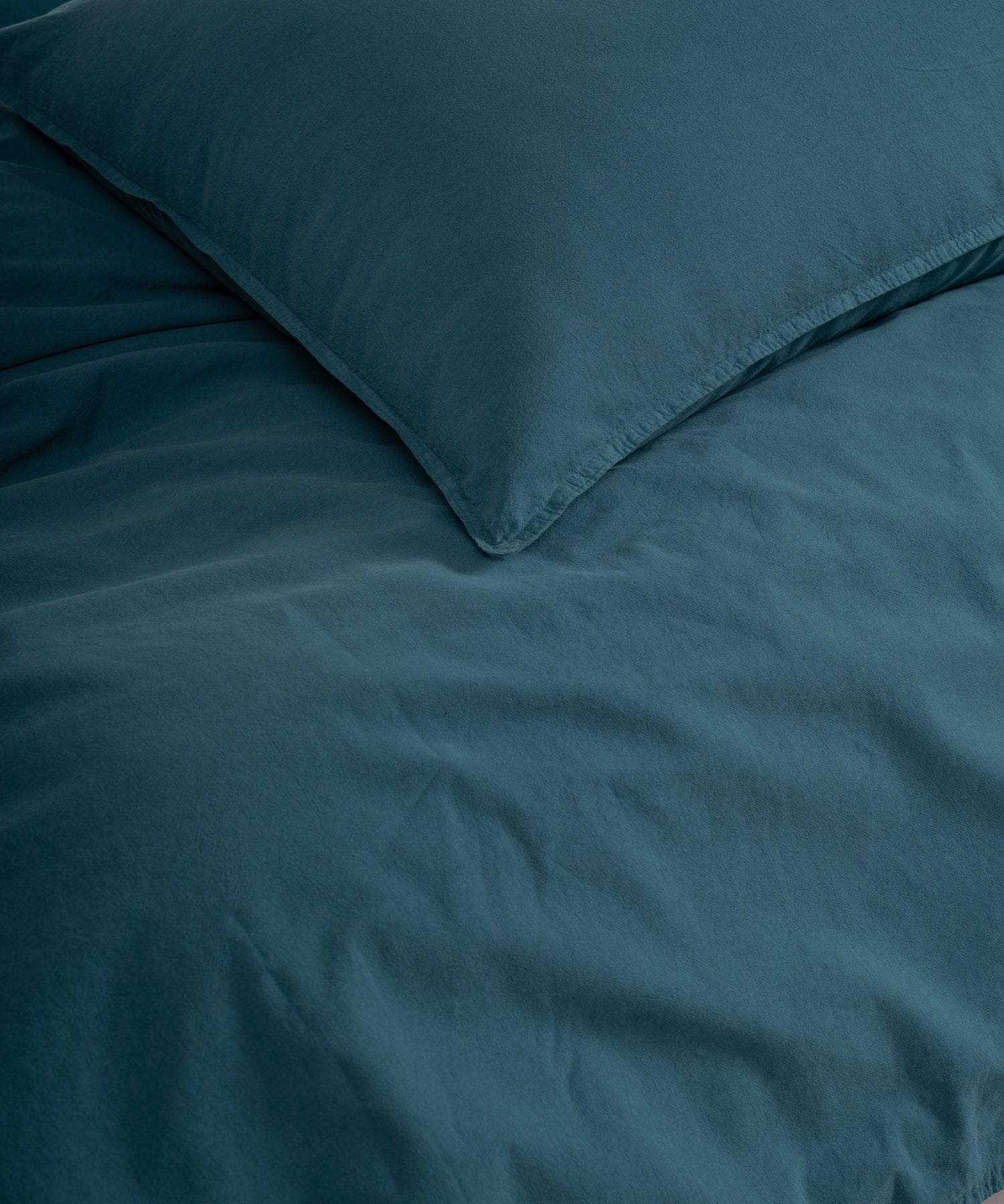 Stonewash 100% Soft Cotton Duvet Cover Set Dark Green