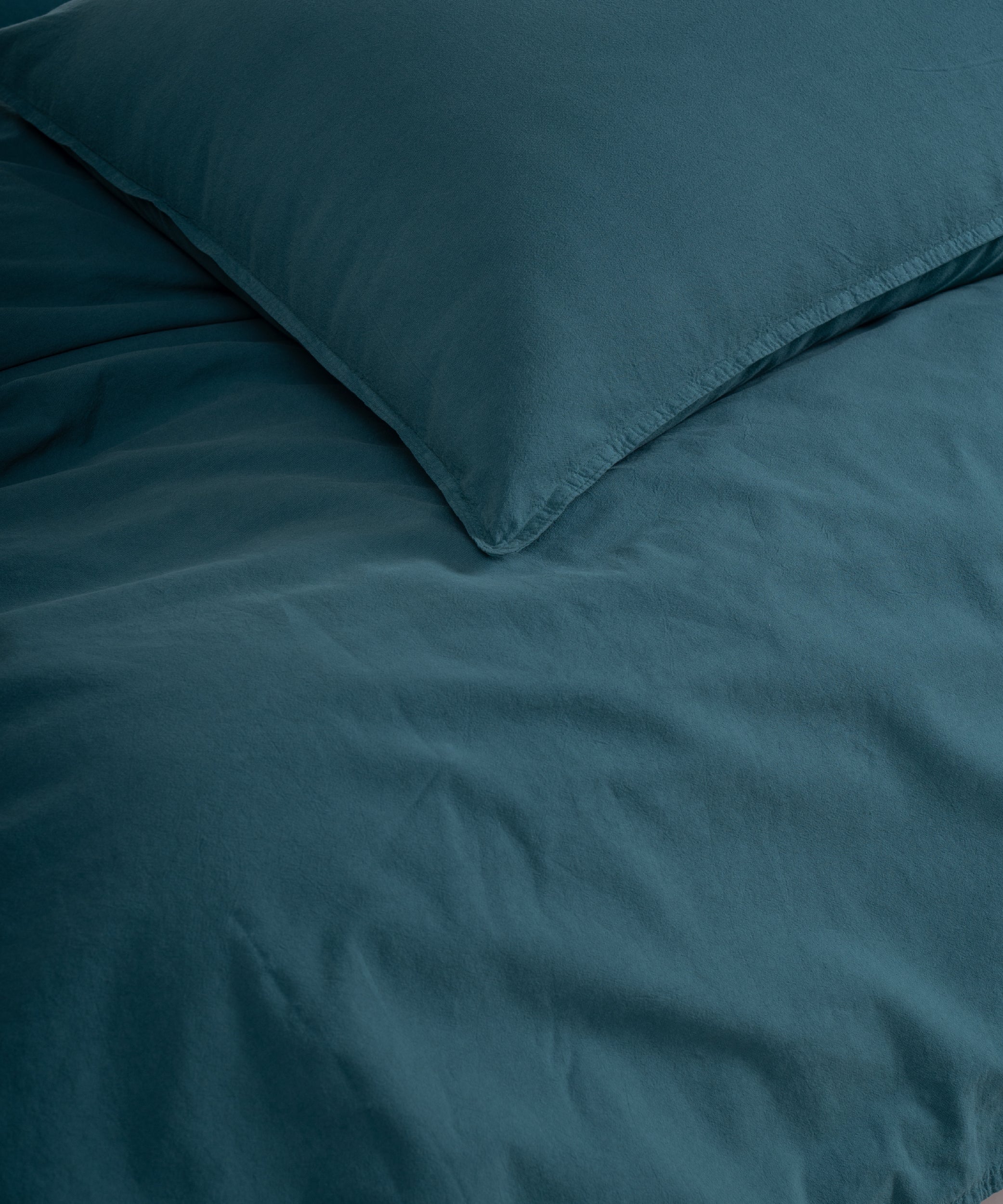 Stonewash 100% Soft Cotton Duvet Cover Set Dark Green