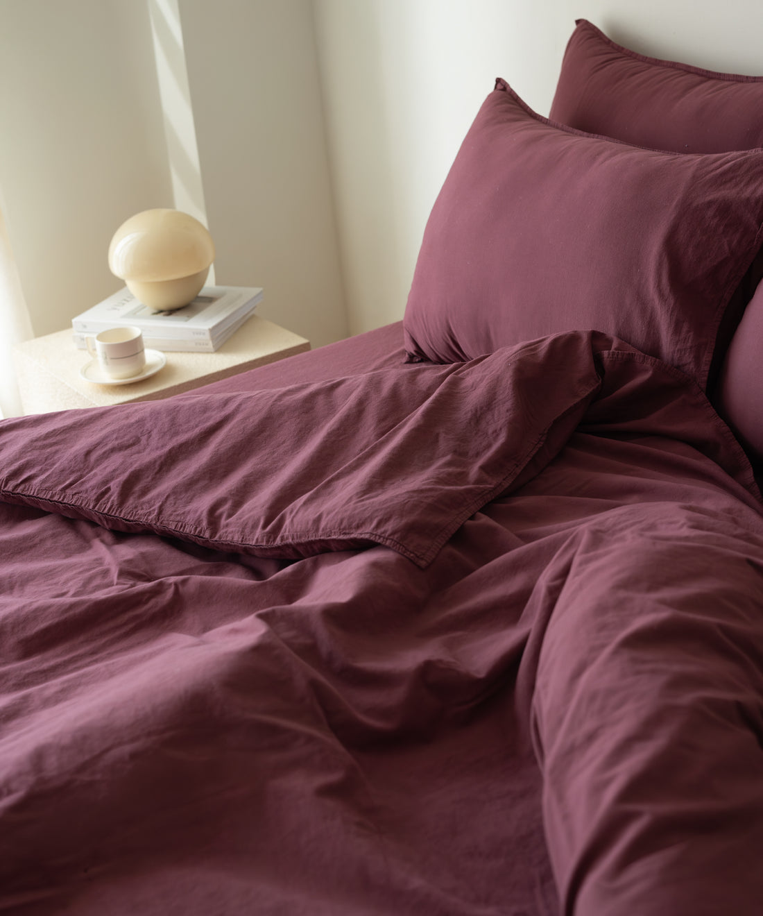 Stonewash Standart 100% Soft Cotton Pillowcase Raspberry