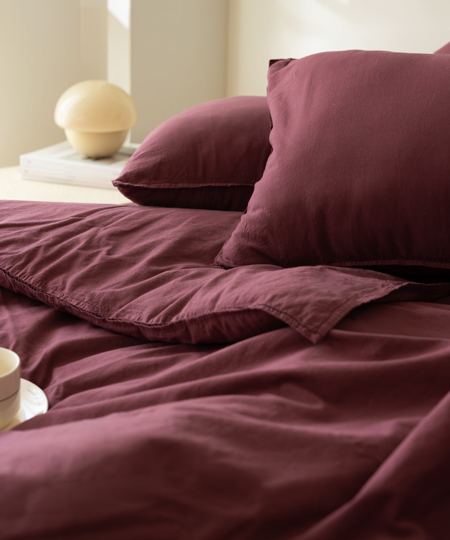 Stonewash Standart 100% Soft Cotton Pillowcase Raspberry