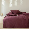 Stonewashed Ephesus 100% Soft Cotton Duvet Cover Set Raspberry
