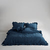 Stonewash Exclusive 100% Soft Cotton Duvet Cover Set Dress Blue
