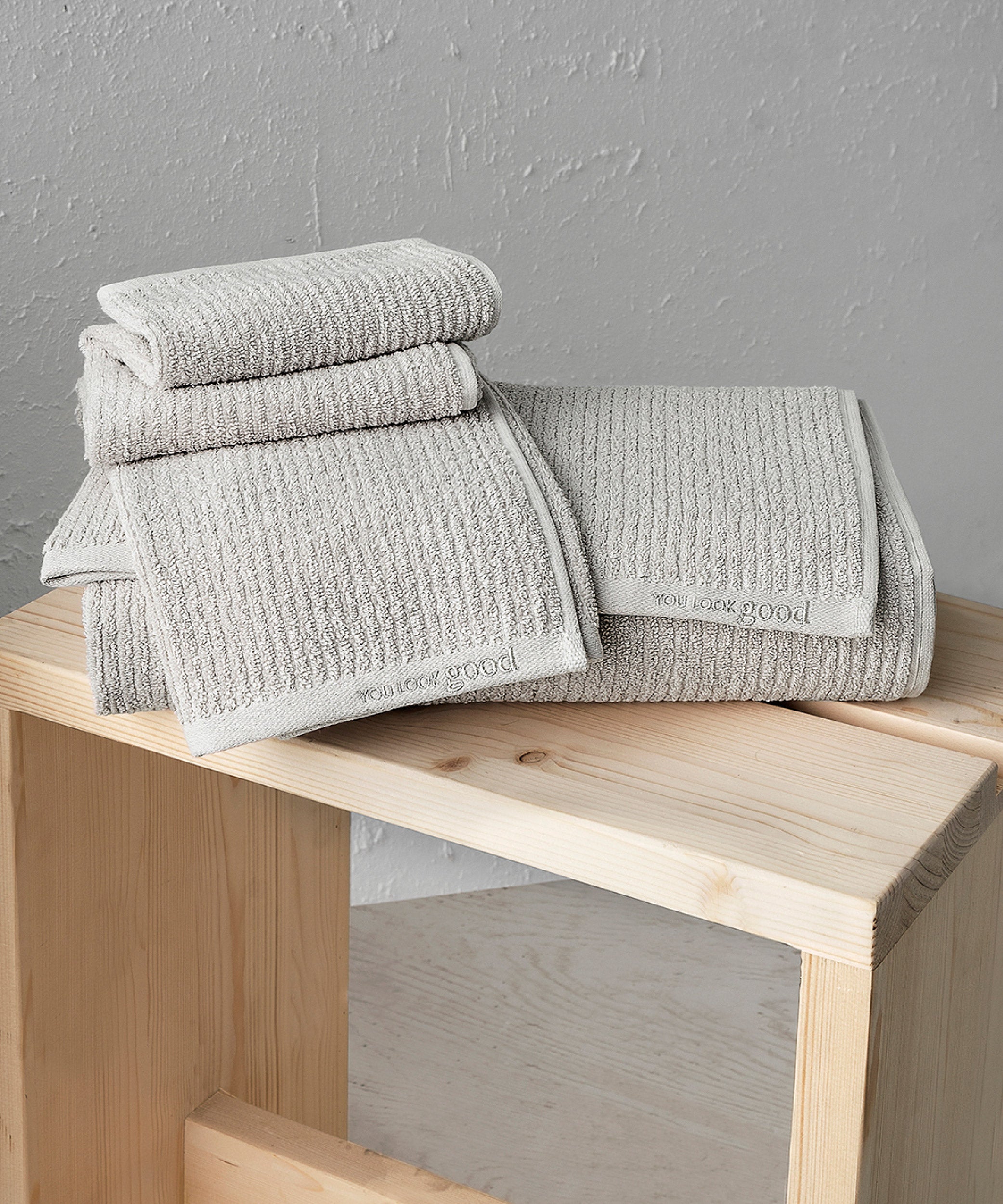 Pana - 50x90cm 1 Towel + 70x140cm 1 Towel Stone