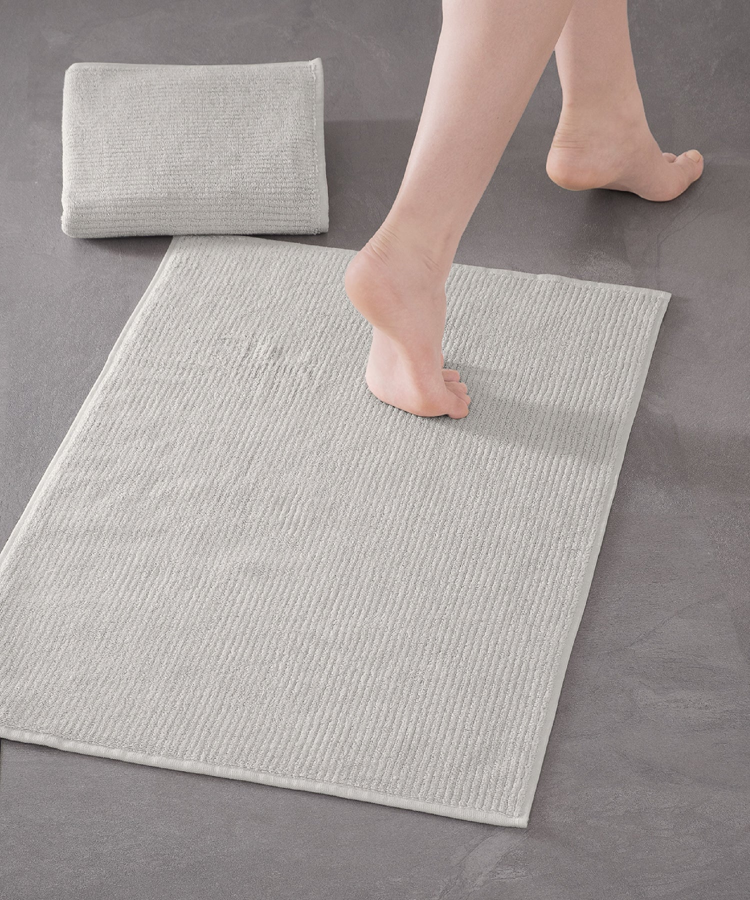 Pana - 50x75cm Set of 2 Bathmats Stone